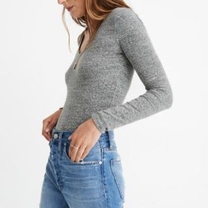 Madewell Heather Gray Longsleeve Bodysuit